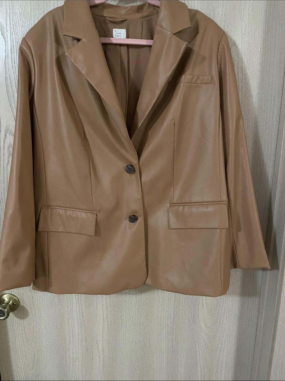 a new day Faux Leather Blazer in Camel Brown